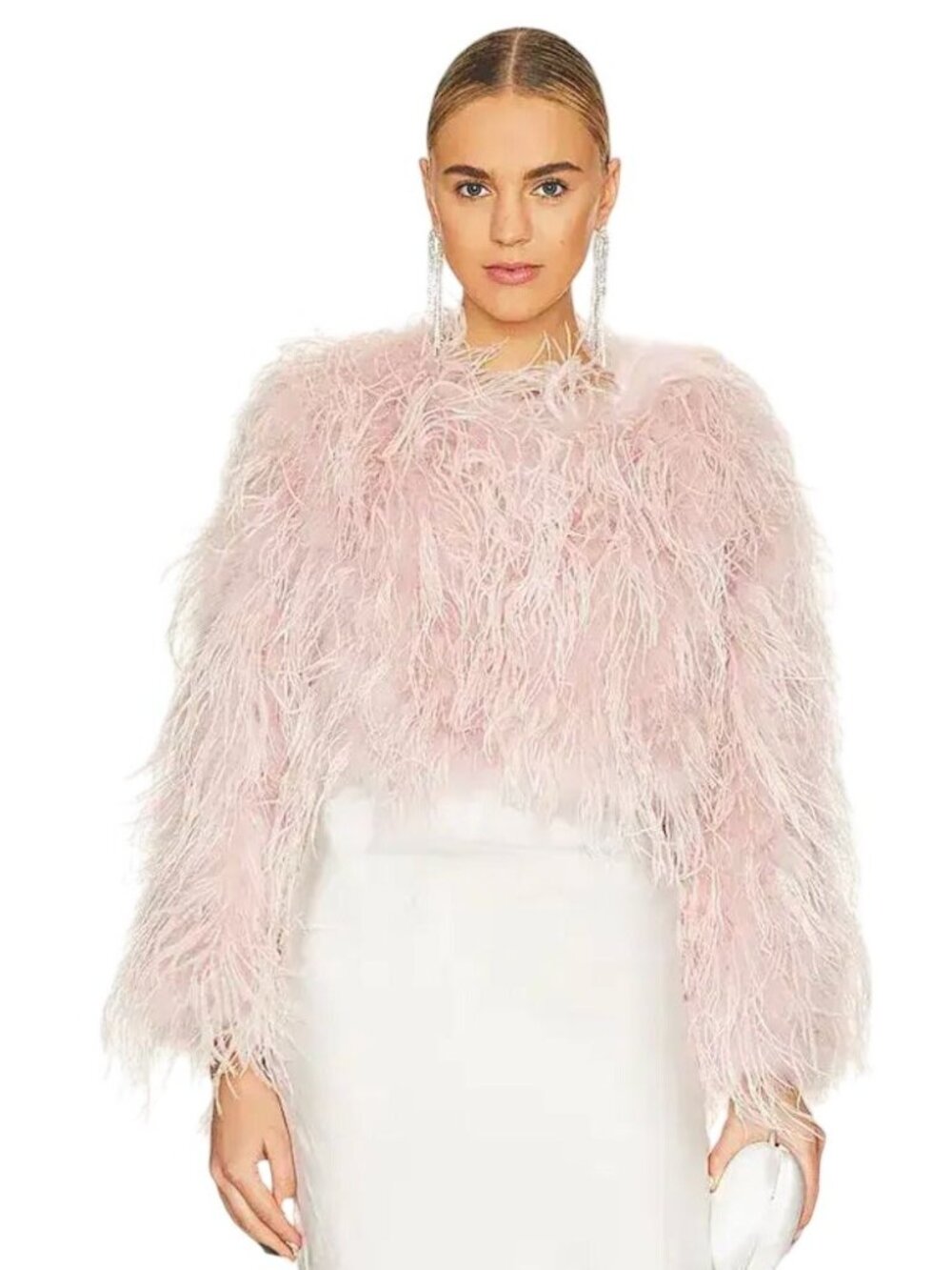 Bubish Luxe Lara Feather Jacket Lilac NWT - Size M
